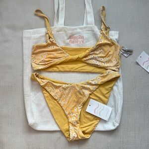 Dippin’ Daisy’s Yellow Golden Ditsy Bikini Set